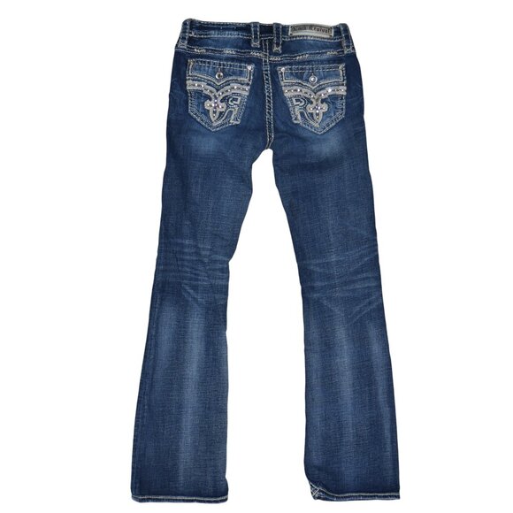 Rock Revival Jeans Women’s 28/8 Ferry Easy Boot Bling Butt Western Blue Jeans - Picture 4 of 12